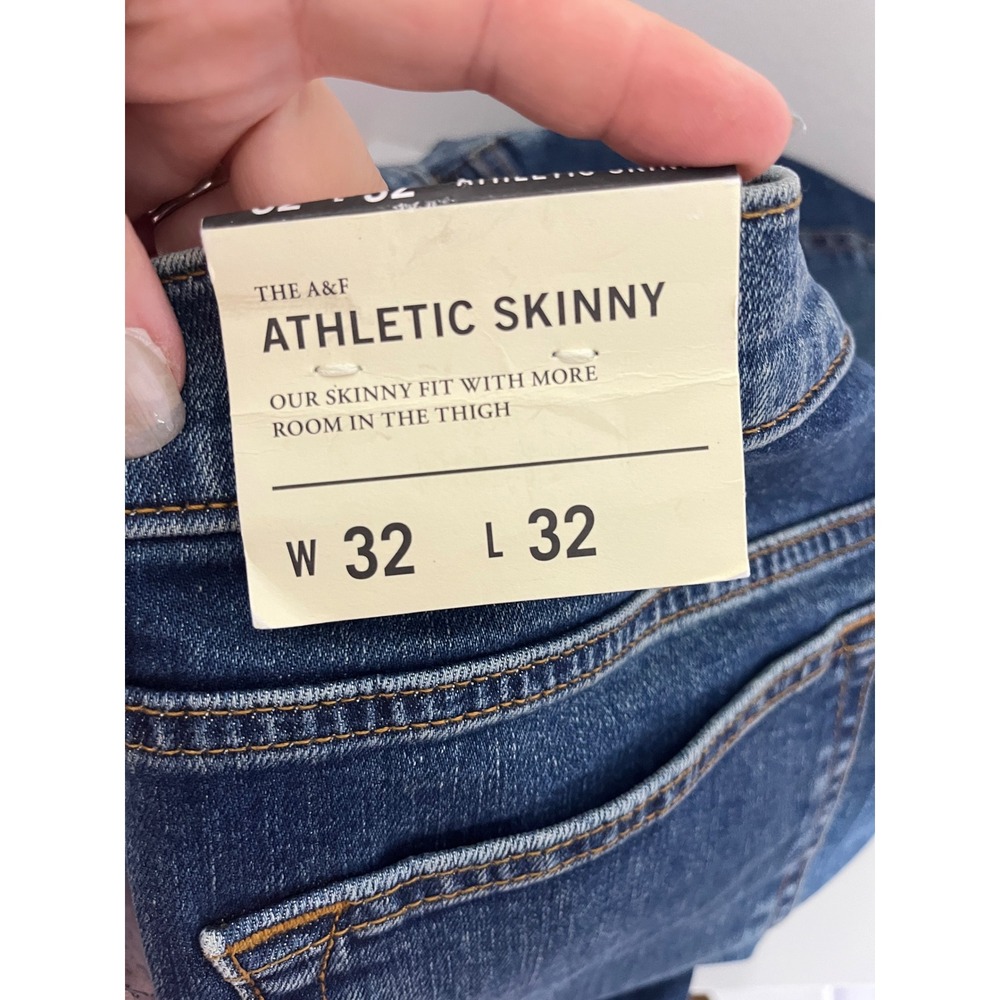 Abercrombie & Fitch Athletic Skinny Jeans Mens 32x32 Blue Medium Wash Stretch‎ - Picture 3 of 4